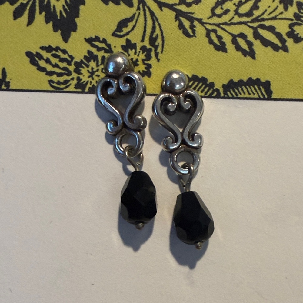 Brighton Silver and Brown Dangle Earrings